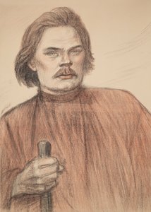 Portrét autora Maxima Gorkého 1868-1939, 1905. od Théophile Alexandre Steinlen