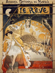Plakát k Le Reve, balet Alfred-Edouard Blau a Joseph Hansen, hudba Leon Gastinel, Academie Nationale de Musique, Paříž, Vydalo Hartmann, Paříž od Théophile Alexandre Steinlen