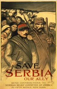 Zachraňte Srbsko našeho spojence, posílejte příspěvky Srbskému pomocnému výboru Ameriky, hospoda. Francie, 1916