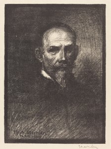 Autoportrét Steinlen zepředu, hlava rovná, 1905. od Théophile Alexandre Steinlen