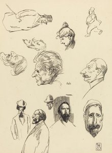 Studie figur a hlav od Théophile Alexandre Steinlen