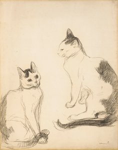 Dvě kočky; Dvě kočky od Théophile Alexandre Steinlen