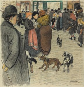 Sledování davu, konec 19.-začátek 20. století. od Théophile Alexandre Steinlen