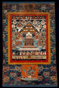 Uctění památky Thangka za Bhimaratha Rite, 1850-75 (minerální pigmenty na bavlněné tkanině) od Tibetan School