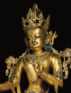 Císařská postava Avalokiteshvara od Tibetan School