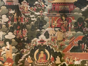 Scény ze života Buddhy Šákjamuniho od Tibetan School