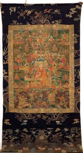 Třetí pančhenlama Losan Penden Yeshe (kvaš na látce) od Tibetan School