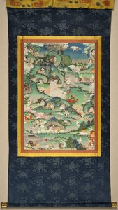 Scéna ze života Milarepy Thangky, konec 18. století. od Tibetan culture