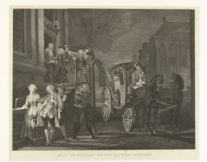 Kdo mohl, odešel pěšky, kdo už nemohl, upadl Ibant qui poterant qui non potuere cadebant (název na objektu) Nelri to Cornelis Troost (název série) od Tieleman Cato Bruining