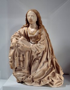 Panna zvěstování. Mramorová socha s polychromovanými výškami od Tilmana Riemenschneidera (1460-1531), konec 15. století. Paříž, Musee du Louvre