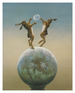 Devon Moon. ( akvarel a kvaš na papíře )
