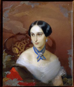 Portrét Natalie Pushkina Lanskaya (Natalia Nikolayevna Gontcharova od Timofei Andreyevich Neff