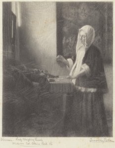 Žena vážící perly od Timothy Cole after Johannes Vermeer