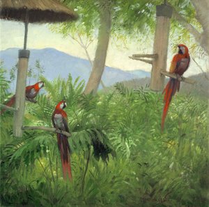 Horští ptáci, 2001 (olej na plátně) od Timothy Easton