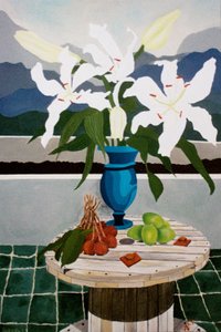Lilie, limetka a liči, 2004, olej na plátně