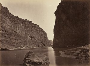 Černý kaňon, řeka Colorado, pohled níže, poblíž tábora 7, 1871 od Timothy OSullivan