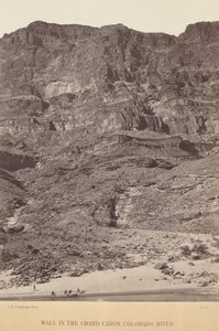 Stěna v Grand Canyonu, řeka Colorado,1871 (foto)