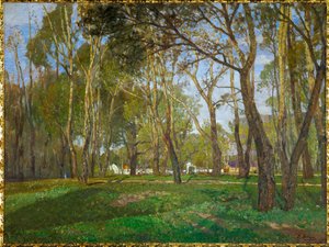 Praterské zahrady ve Vídni (olej na plátně)