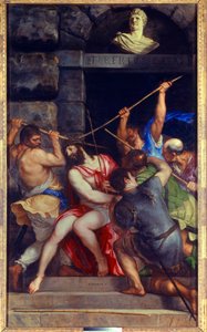 Kristův trnový věnec Obraz od Tiziana Vecellia zvaného Tizian (1485-1576) Slunce ze 16. století. 3,03x1,8m od Tiziano Vecelli
