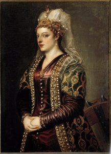 Portrét kyperské královny Cateriny Cornaro jako svaté Kateřiny Alexandrijské. c.1542 (malba) od Tiziano Vecelli