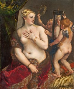 Venuše se zrcadlem, c. 1555 (olej na plátně) od Tiziano Vecelli
