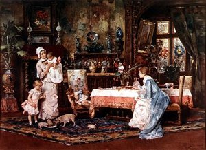 Matka a dítě v elegantním interiéru