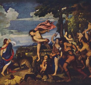Bacchus a Ariadne, 1520-1523, c1950. od Tiziano Vecelli