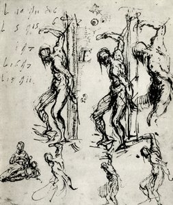 Skici pro svatého Šebestiána v Brescii, c1518, 1937 od Tiziano Vecelli