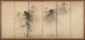 Pine Trees Levá dvojice šestidílných skládacích paravánů, 16. století