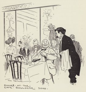 Večeře v Cafe, Boulogne, Soho od Tom Browne