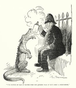 "Ohřál jsem nad ním svou plechovku kávy rychleji, než kdyby to byl lihový sporák" (litho) od Tom Browne