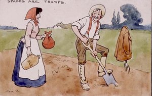 Piky jsou trumfy (pero, inkoust a akvarel) od Tom Browne