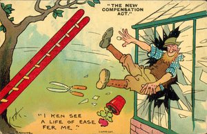 Nový zákon o odškodnění (barevná litografie) od Tom Browne