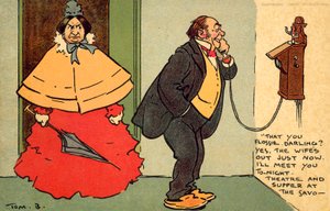 Divadlo a večeře v Savoyi (chromolitho) od Tom Browne