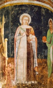 Svatá Anežka od Tommasa da Modena (1326-1379), freska, kostel San Nicolo, Treviso