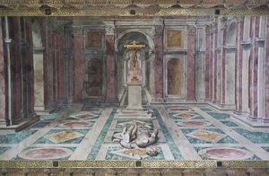 Triumf křesťanství, v Konstantinově pokoji, Raphael Rooms, c.1585 (freska)