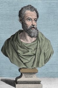 Portrét Galileo Galilei dit Galilee, italský astronom (1564-1642), rytina Tommaso Piroli (1752-1824), soukromá sbírka