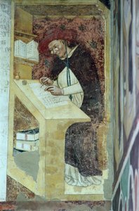 Hugues de Provence u svého stolu, z cyklu „Čtyřicet slavných členů dominikánského řádu“ v Kapitule 1342