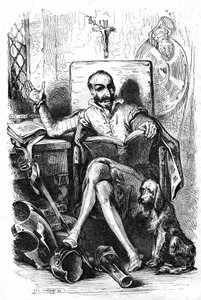 Cervantes jako Don Quijote od Tony Johannot