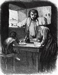 Ilustrace pro La Mare au Diable, román George Sanda (1804-1876), rytina Henri Delaville (aktivní polovina 19. století) podle kresby Tonyho Johannota (1803-1852)
