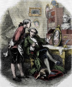 Ilustrace „Cesta kolem mého pokoje“ (1794) od Xaviera de Maistre. Ilustrace Tony Johannot od Tony Johannot