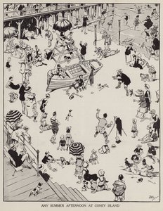 Letní odpoledne na Coney Island (litho)