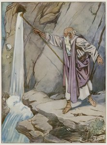 Mojžíš udeřil do skály, aby přinesl vodu