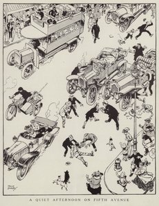 Tiché odpoledne na Fifth Avenue, New York (litho)