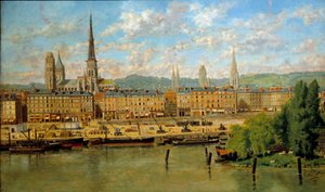 Le port de Rouen Obraz od Torella Ancillottiho (1843-1899) 1878 Ne. 0,36x0,62 m Rouen, musee des Beaux Arts - Přístav Rouen. Obraz Torello Ancillotti (1843-1899) od Torello Ancillotti