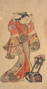 Portrét Yaoya Oshichi ve hře Fuji no ..., ca. 1730-4 od Torii Kiyomasu II.
