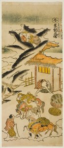 Zima: Skladování rýže (Fuyu: kome osame no zu), č. 4 ze série "Čtyři roční období farmářů (Shiki no hyakusho)" od Torii Kiyomasu II