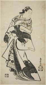 Stojící postava ženy od Torii Kiyomasu I