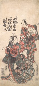 Scéna z dramatu Matsu wa tai fusuma no wakesato, 1757 nebo 1758., 1757 nebo 1758.
