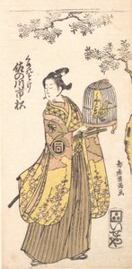 Tee ca r Sanogawa Poziční přeplněná silnice f Kume Nosuke, 1735-1785. od Torii Kiyomitsu